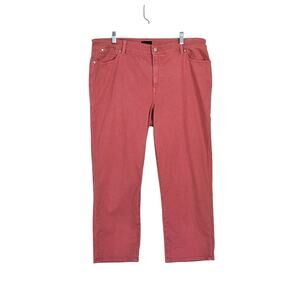Talbots Straight Leg Crop Jeans Coral Pink Sz 16
